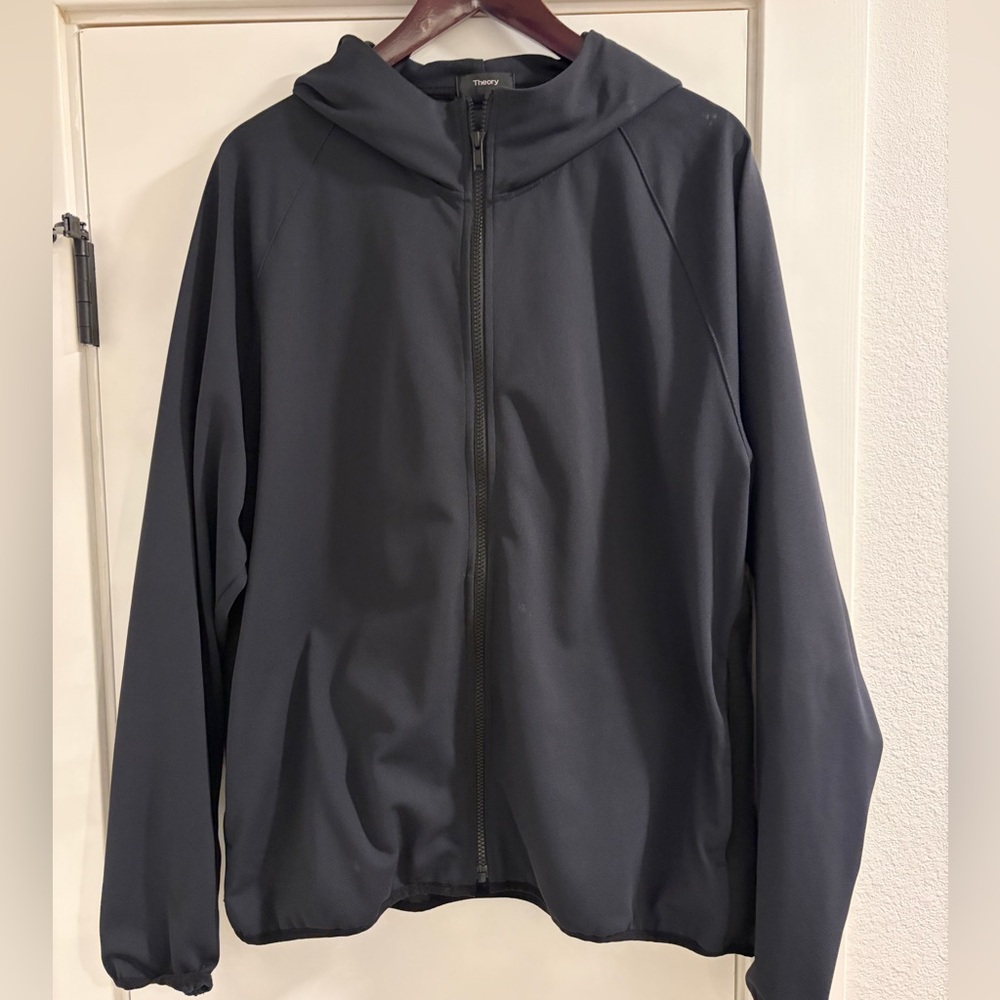 Theory Men’s Dark navy and black Full-Zip Hooded Windbreaker